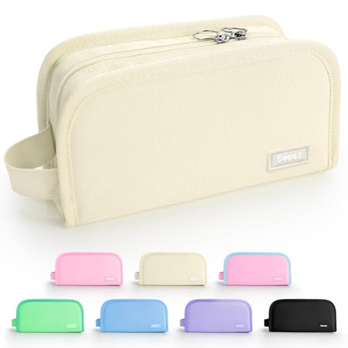 Sooez Wide Opening Pencil Case, Large Capacity Pencil Pouch Organizer Aesthetic Pencil Bag for School Supplies Stationery, Marker Pouch Makeup Bag Organizer