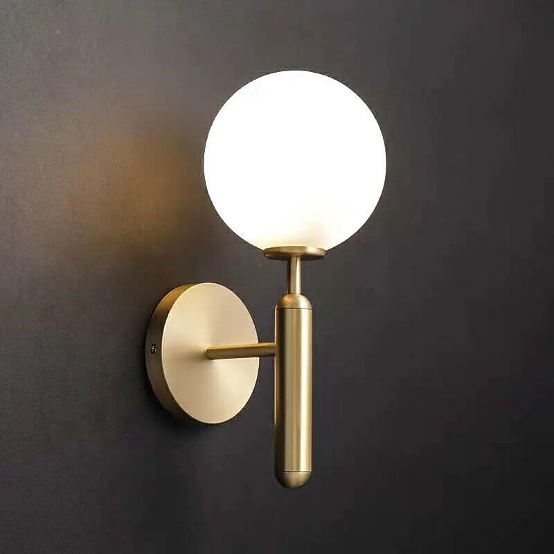 LightInTheBox Mid-Century Globe Wall Lamp Modern Glod Glass Wall Sconce Bathroom Wall Light Fixture for Bedroom Vanity Hallway Entrance