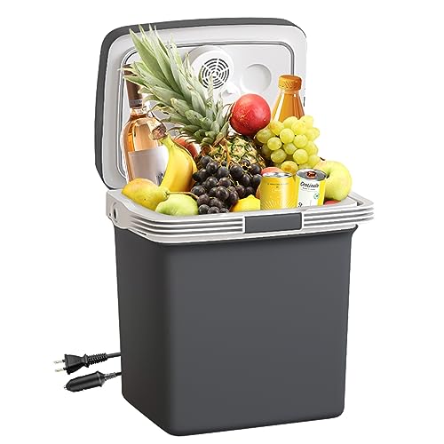 TREFAN Electric Cooler & Warmer28QT/26L, Portable Car Fridge (48℉~139℉), Car Cooler Plug in Mini Fridge, Electric Car Coolers for Vehicles AC/DC,12V Refrigerator for Car, Travel, Camping,Truck