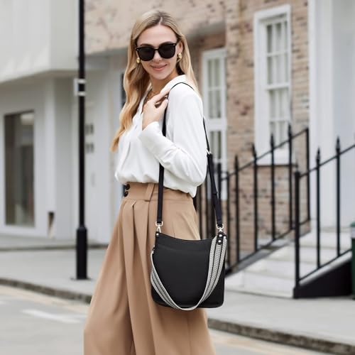 CLUCI Crossbody Bag Purses for Women 2Pcs Leather Hobo Handbag Wallet Set With 2Adjustable Guitar Strap Shoulder Handbag