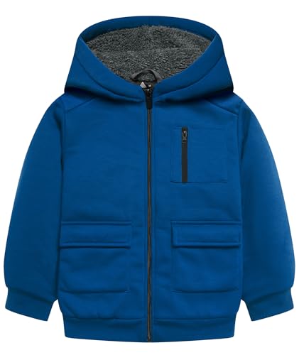 SWISSWELL Kids Fleece Hoodie Full Zip Hooded Sweatshirt Long Sleeve Cozy Jacket for Boys and Girls 6-15 Years Old(Orange, 10-11)