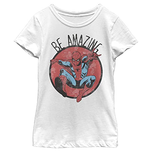 Marvel Girl's Be Amazing T-Shirt, White, Small
