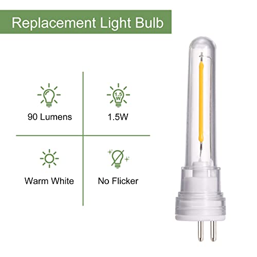 DGE S14 Replacement LED Bulb 2 Pack Replacement String Light Bulbs 1.5 Watt LED Replacement Light Bulb, Shatter-Proof and Waterproof IP65