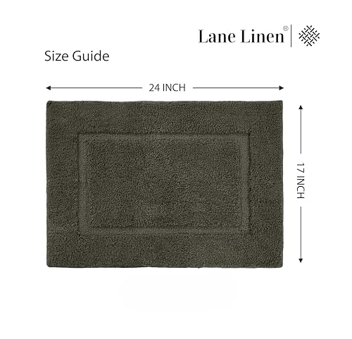 LANE LINEN Christmas Red Microfiber Bathroom Rug Set, Non Slip, Machine Washable - 20'' x 32'' & 17'' x 24''