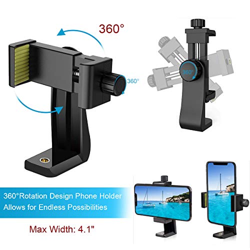 Endurax 60" Phone Tripod for Canon Camera Stand with Universal Phone Mount & Remote Shutter Max Load 6.6 lb, No Quick Release Plate, Black