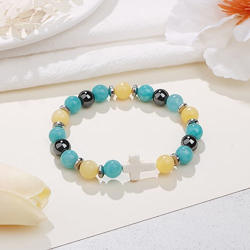 JoycuFF Sister in Christ Cross Bracelet for Women,Christian Gifts for Women Religious Easter Faith Catholic Gifts for Women,Religious Bracelets for Women