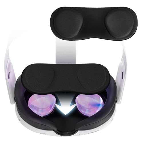Orzero (1 Pack) VR Lens Protector Cover Compatible for Quest 3S, Quest 3/2/1, Valve Index, PICO 3/4/4 pro/4 Ultra, Dust Proof Washable Protective Sleeve Sunlight Blocking Anti-Scratch - Black
