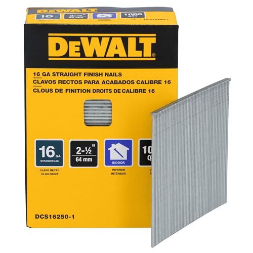 DEWALT Finish Nails, 2-1/2-Inch, 16GA, 2500-Pack (DCS16250)