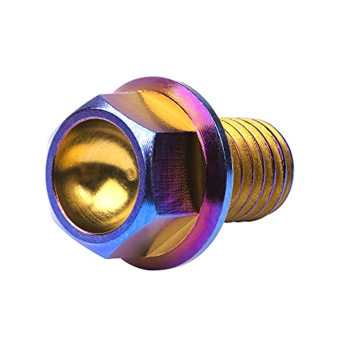 Wanyifa Titanium Ti Flange M6 10 15 20 25 30 35 40 45 50 55 60 65 70 75 80 90 100mm Bolt Screw for Motorcycle Modified Pack fo 4 (M6x60mm, Gold)