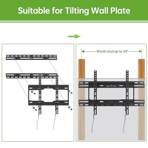 USX MOUNT TV Wall Mount for 50-90 Inch TVs up to 154LBS, TV Mount Bracket with Fits 16"-24" Wood Studs Spacing, and Easy for TV Centering, Max VESA 600x400mm