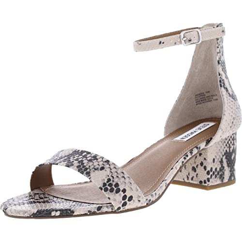 Steve Madden Women's Irenee Heeled Sandal, Natural Snake, 8.5