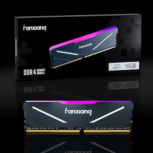 fanxiang RGB DDR4 RAM 32GB (2x16GB) 3200MHz CL16 V1.35, Desktop Gaming Machine Overclocking Memory, Intel XMP 2.0 & AMD Compatible - Black