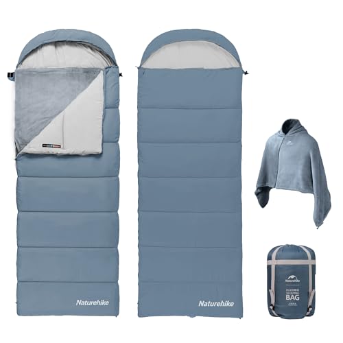 Naturehike 42.8℉ Sleeping Bags with Flannel Blanket, Removable Sleeping Bag Liner, Splicable Sleeping Bags for Backpacking, Camping, Outdoors, Adults, Left