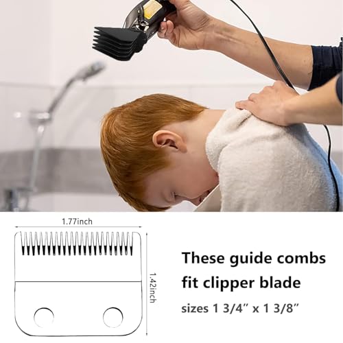 3 Inch Hair Clipper Combs Guides, Hair Clipper Guards 1 & 1/4" 1 & 1/2" 2", Mega NO.16 NO.12 NO.10 fits for most Wahl Clippers (Black, 8pcs Mega Set)