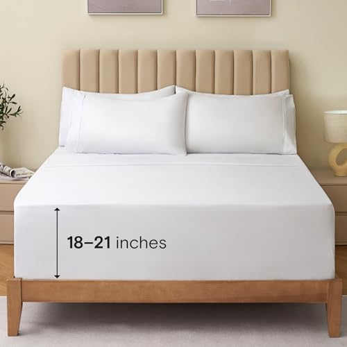 LuxClub 4 PC Sheet Bed Sheets Deep Pockets 18" Eco Friendly Wrinkle Free-Kids-Fitted Sheets Machine Washable Hotel Bedding Silky Soft - Light Taupe Twin XL