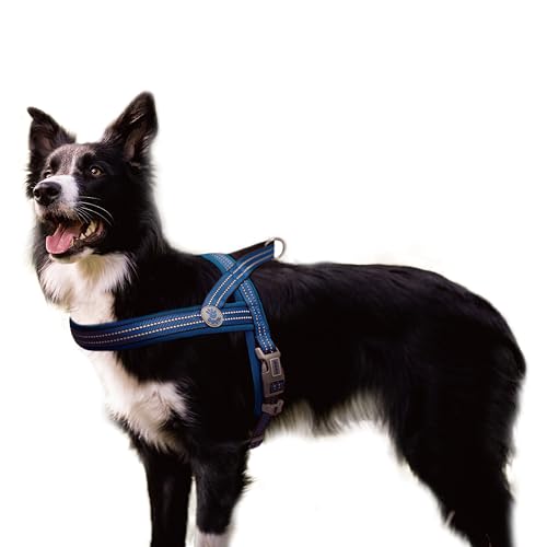 DOCO No-Pull Dog Harness Halter - Reflective, Easy-Control Harness - Ideal for Teaching Leash Manners and Preventing Pulling (Navy Blue, Small)