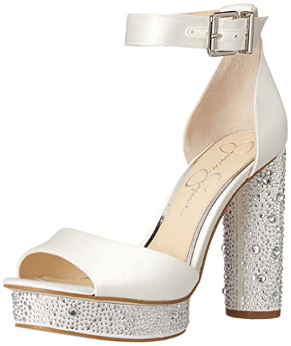 Jessica Simpson Women's Everyn Platform Sandal Heeled, White, 12