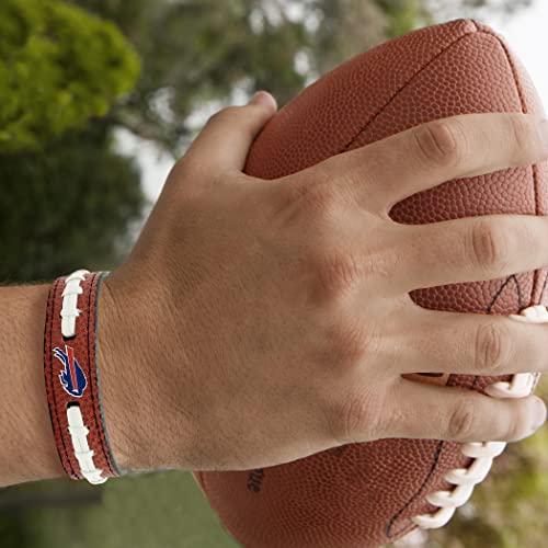 NFL SAN Francisco 49ERS Unisex Leather Football Bracelet Pebble-Grain & Football Stitches for Gift or Game Day Comfortable & Adjustable