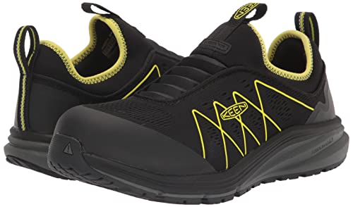 KEEN Utility Men's Vista Energy Shift Low Height Composite Toe Slip On Industrial Work Shoes, Black/Evening Primrose, 10 Wide