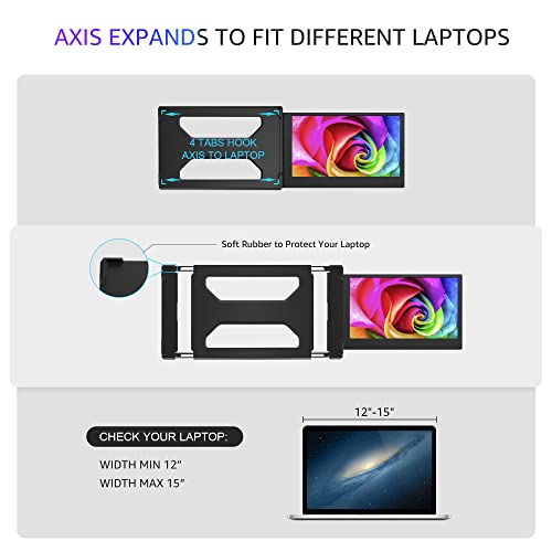 CIDETTY Laptop Screen Extender, 14'' FHD 1080P IPS Ultra-Thin Dual/Triple Monitor Display, HDMI/USB-C Plug-Play Portable Monitor for Laptop, Built-in Speakers(Mac, Win, Android)