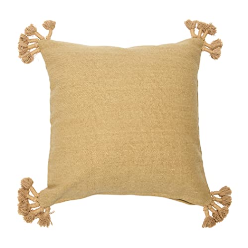 Creative Co-Op Woven Canvas Lumbar Pillow Decorative Pillow Cover, 12" x 20", Flax