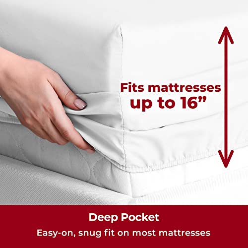 Mellanni Split King Sheets Set - 5 PC Iconic Collection Bedding Sheets & Pillowcases - Hotel Luxury, Extra Soft, Cooling Bed Sheets - for Women, Men, Kids & Teens (Split King, Sky Blue)