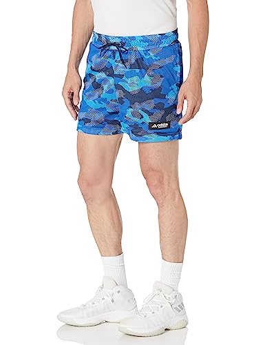 adidas Originals Men's Legends All Over Printed Shorts, Bright Blue/Team Royal Blue, Small 5 Inches