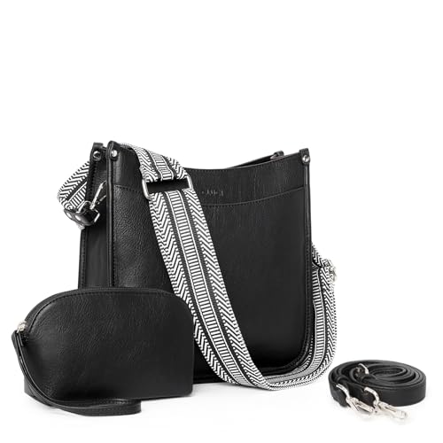 CLUCI Crossbody Bag Purses for Women 2Pcs Leather Hobo Handbag Wallet Set With 2Adjustable Guitar Strap Shoulder Handbag