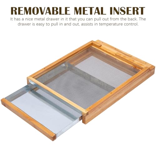 Honey Lake Langstroth Bee Hive Screened Bottom Board Dipped in 100% Beeswax with Entrance Reducer, Screen Bottom Board for Beehive 8 Frame with Solid Wood, Beehive Separated Board Beekeeping Supplies