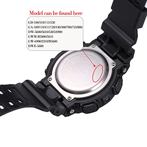 WRISTARMOR Resin Replacement Watch Band for Casio G-Shock GD120/GA-100/GA-110/GA-700 Mens Strap