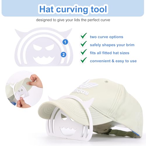 Hat Washer for Baseball Caps - 2 Pack Hat Washer for Washing Machine, Hat Cleaner, Hat Storage for Adult/Kid'S Hat Dishwasher Holder, Hat Protector Racks, Including 2 Pack Hat Bill Shaper, White