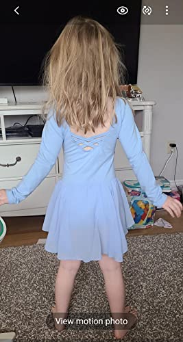 Zaclotre Ballet Leotards for Girls Toddler Classic Long Sleeve Criss-Cross Back Dance Dress Ballerina Outfits