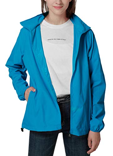Spmor Women's Lightweight Waterproof Rain Jacket Packable Windbreaker Running Coat Pink 3XL