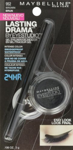 Maybelline New York Eye Studio Lasting Drama Gel Eyeliner, Waterproof, Brown 952, 0.106 oz (Pack of 2)