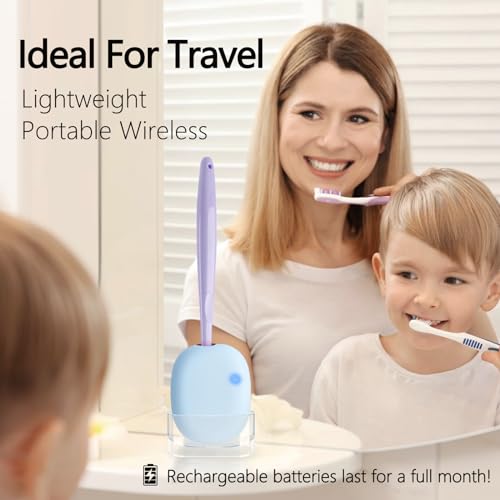 UV Toothbrush Covers Case San itizer and Holder with Light,Toothbrush Covers with Holder, Rechargeable Portable Toothbrush Cleaner Case, Toothbrush Box Fan(Blue)