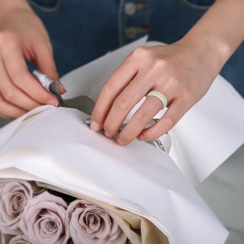 Egnaro Inner Arc Ergonomic Breathable Design, Silicone Rings for Women with half sizes, Women's Silicone Wedding Band,5.5mm Wide-2mm Thick