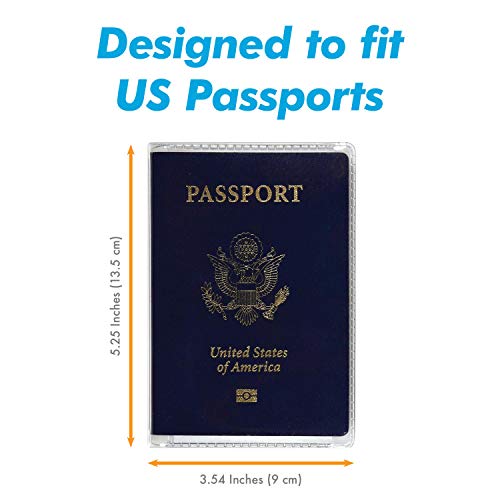 Millennial Essentials unisex-adult Waterproof Clear Passport Cover Plastic Passport Protector Vinyl ID Card Protector Case Holder Travel Pack of 6,