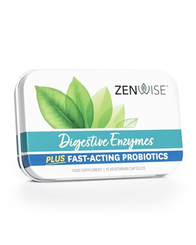 Zenwise Digestive Enzymes - Probiotic Multi Enzymes with Probiotics and Prebiotics for Digestive Health + Bloating Relief for Women and Men, Bromelain and More for Gut Health and Digestion - 15 Count
