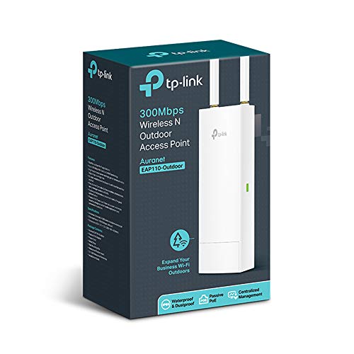 TP-Link EAP110-Outdoor V3 | Omada N300 Wireless Outdoor Access Point | WiFi Coverage up to 200 meters| Passive PoE w/ Free PoE Injector | SDN Integrated | Cloud Access & Omada App