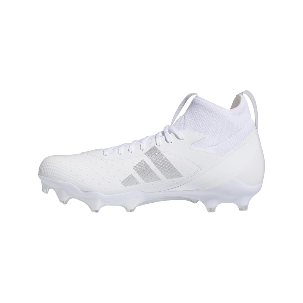 adidas Unisex Adizero Impact American Football Sneaker, White/Silver Metallic/White, 7 US Men