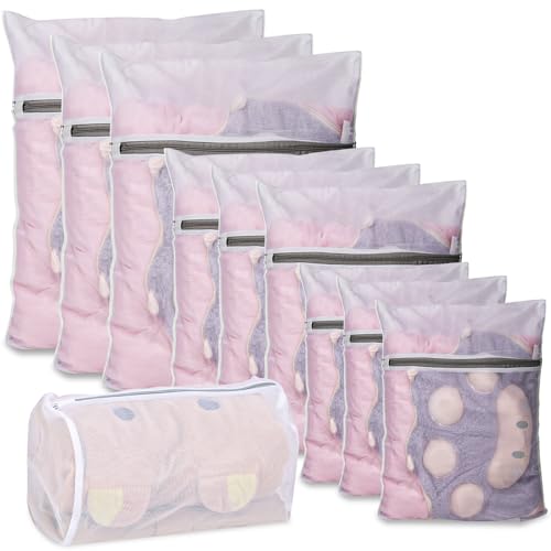 CXYARY 10PCS Mesh Laundry Bags for Delicates, 4 Sizes Laundry Bag Mesh Wash Bags With Premium Zipper, Durable Lingerie Wash Bag, Travel Laundry Bag (3 Large, 3 Medium, 3 Small, 1 Cylinder)
