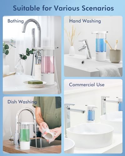 BEAUTURAL Automatic Liquid Soap Dispenser Touchless Rechargeable Sensor Pump for Bathroom Countertop, Kitchen and Commercial 17oz/500ml