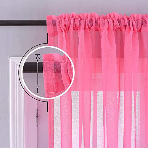 Yancorp Sheer Curtain Semi Bedroom Curtains 63 inches Length Linen Blue Beige Ombre Curtains Rod Pocket Drapes Girls Living Room Mermaid Bedroom Nursery Kids Window Decor, 1 Panel(Blue Beige,52"x63")
