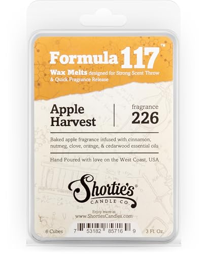Shortie's Candle Company Apple Wax Melts Variety Pack - Apple Harvest, Caramel Apple, Apple Afternoon - Formula 117-3 Highly Scented 3 Oz. Bars - Made with Natural Oils - Apple Warmer Wax Cubes