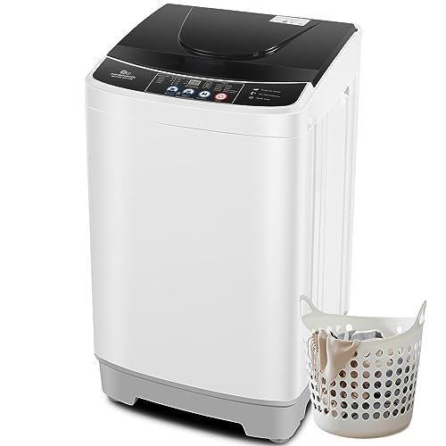 Nictemaw Portable Washing Machine 15.6Lbs Large Capacity 2.1 Cu.ft Laundry Machine with 10 Programs and 8 Water Levels Selections Compact Washer Machine for Apartment, Home, Dorms, Rv