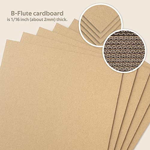 Golden State Art, 50 Pack 5x7 Corrugated Cardboard Sheet Flat Cardboard Pads Inserts, 1/16" Thick, Great for Crafts, Mailing, Packaging (Kraft Brown)