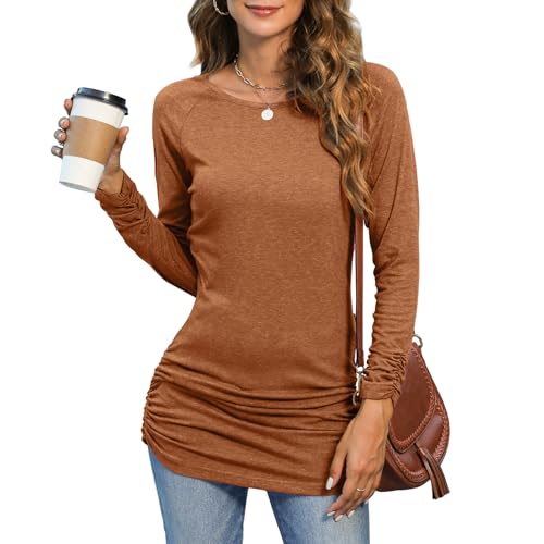 Sherosa Women's Lightweight Color Block Long Sleeve Pullover Sweater Tunics Tops Shirts (L, Black Striped)