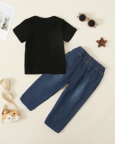 XUANHAO Boys Clothes 3T Toddler Boys Outfits 4T Summer Boy Clothing Plaid Shirts Tops Denim Jeans Pants Outfit 3T 4T Spring Clothes For Little Boys