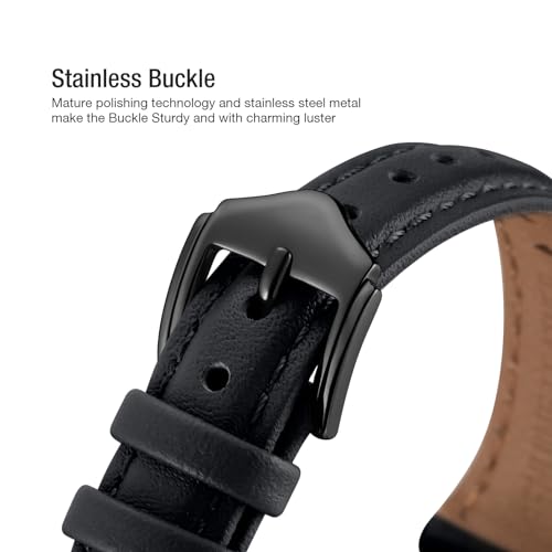 WFEAGL Leather Bands Compatible with Apple Watch Band 38mm 40mm 41mm Women, Top Grain Leather Strap Slim and Thin Replacement Wristband for iWatch SE SE2 Series 9 8 7 6 5 4 3 2 1 (Brown/Gold)