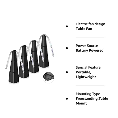 Fly Fans for Tables, Fly Fan Outdoor Indoor Keep Flies Away, Portable Table Top Fly Fan Fly Spinner with Holographic Blades, Fly Deterrent for Picnic, Restaurant, Party, Home, BBQ (4 Pack)